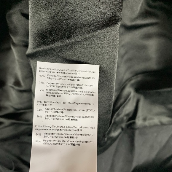 Hugo BOSS Women's Datinar Dress 12 Black Twist Neck Sleeveless Satin Top Stretch - Picture 9 of 12